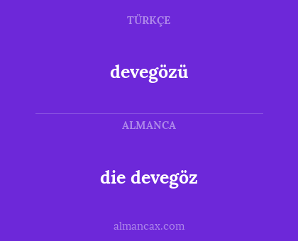 devegözü - die devegöz
