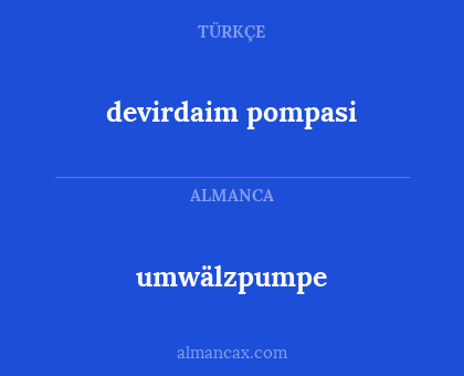 umwälzpumpe - devirdaim pompasi