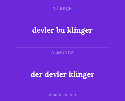 der devler klinger - devler bu klinger