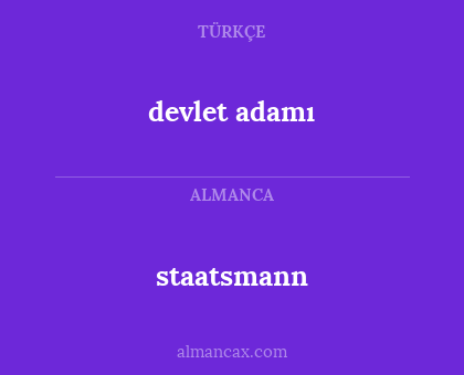 staatsmann - devlet adamı