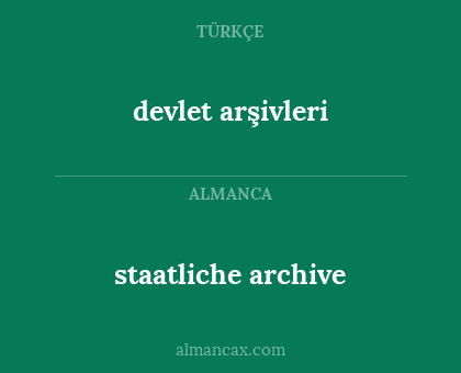 devlet arşivleri - staatliche archive