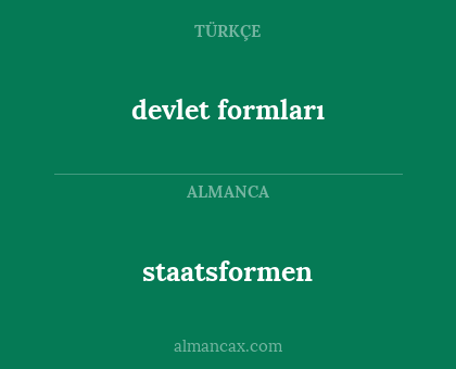devlet formları - staatsformen