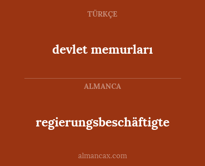 devlet memurları - regierungsbeschäftigte