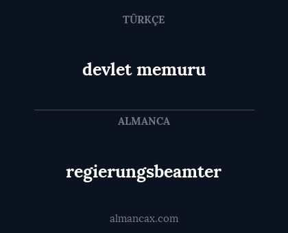 devlet memuru - regierungsbeamter