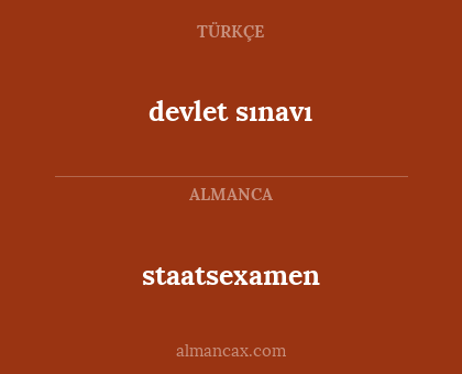 devlet sınavı - staatsexamen