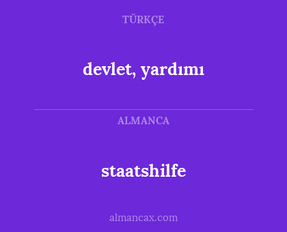 devlet, yardımı - staatshilfe