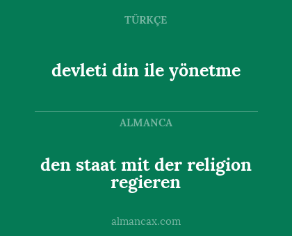 devleti din ile yönetme - den staat mit der religion regieren