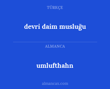 devri daim musluğu - umlufthahn