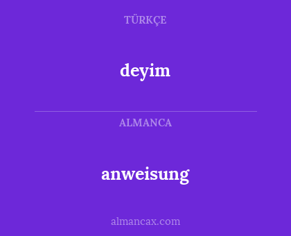 deyim - anweisung