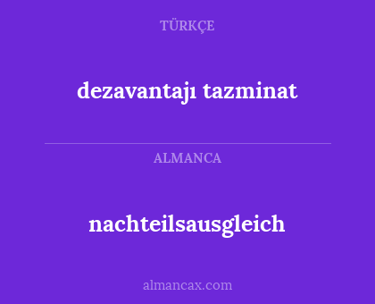 nachteilsausgleich - dezavantajı tazminat