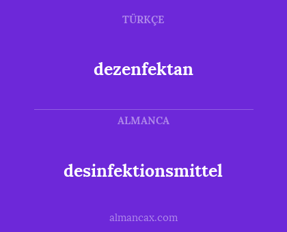 dezenfektan - desinfektionsmittel