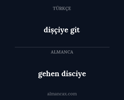 dișçiye git - gehen disciye