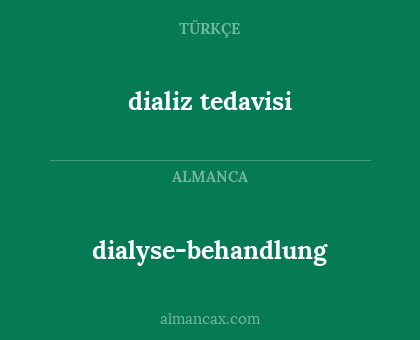dialyse-behandlung - dializ tedavisi