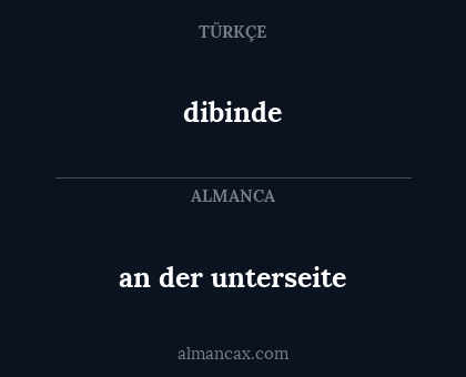 dibinde - an der unterseite