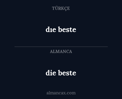 die beste - dıe beste