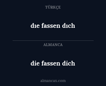 die fassen dich - dıe fassen dıch