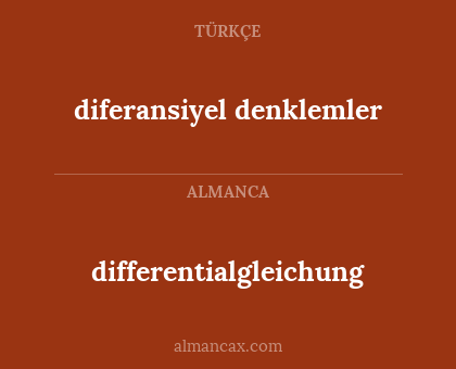 differentialgleichung - diferansiyel denklemler