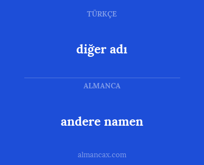 andere namen - diğer adı