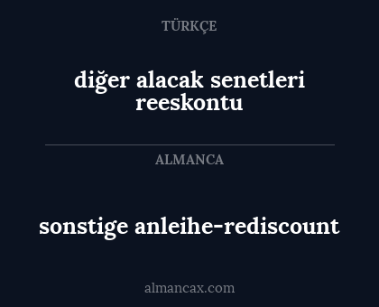 sonstige anleihe-rediscount - diğer alacak senetleri reeskontu