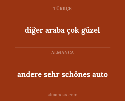 diğer araba çok güzel - andere sehr schönes auto