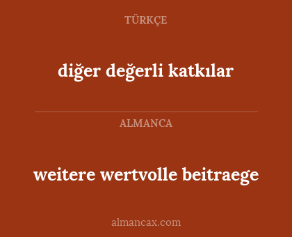 diğer değerli katkılar - weitere wertvolle beitraege
