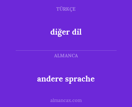 andere sprache - diğer dil