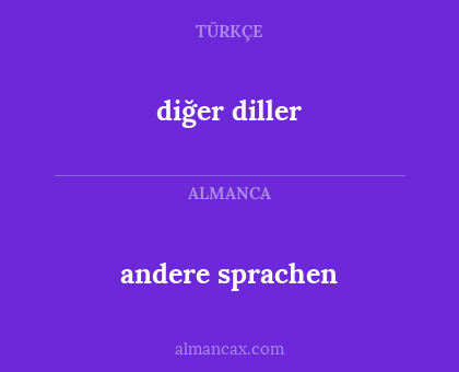 diğer diller - andere sprachen