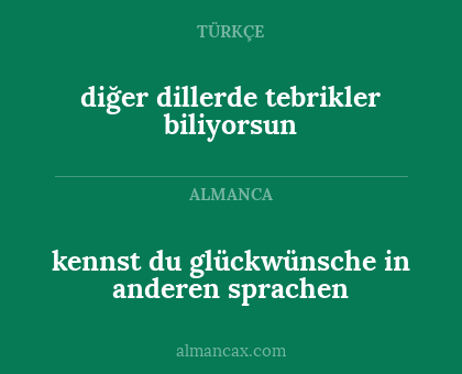diğer dillerde tebrikler biliyorsun - kennst du glückwünsche in anderen sprachen