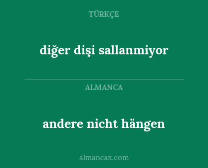 andere nicht hängen - diğer dişi sallanmiyor