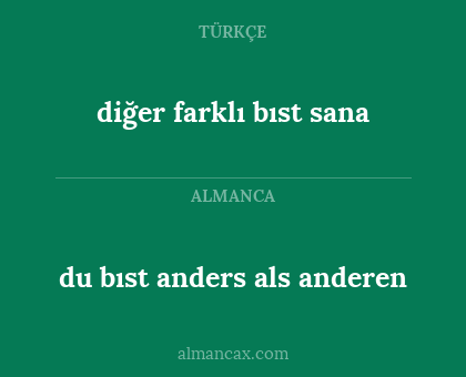 diğer farklı bıst sana - du bıst anders als anderen