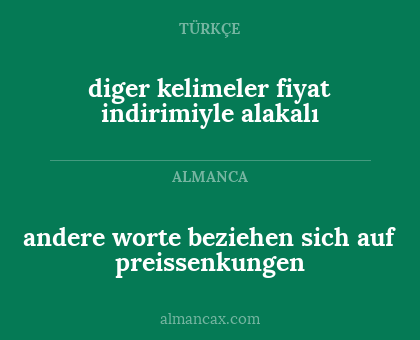 andere worte beziehen sich auf preissenkungen - diger kelimeler fiyat indirimiyle alakalı