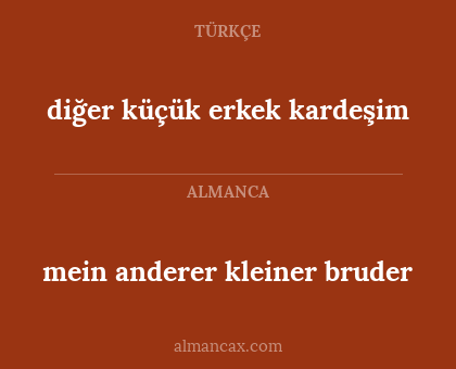 diğer küçük erkek kardeşim - mein anderer kleiner bruder