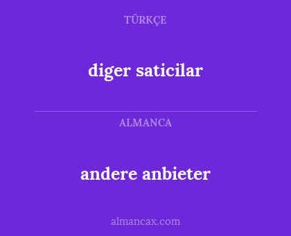 andere anbieter - diger saticilar