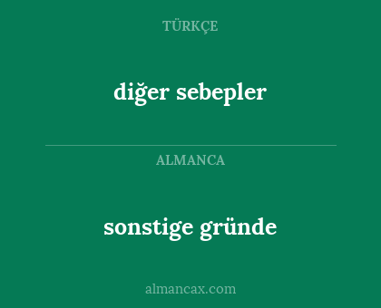 sonstige gründe - diğer sebepler