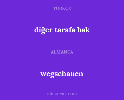 diğer tarafa bak - wegschauen