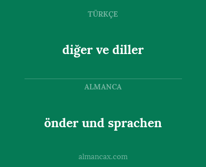önder und sprachen - diğer ve diller