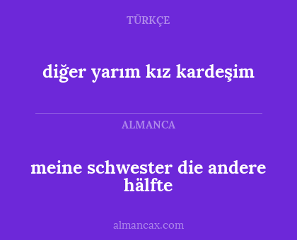meine schwester die andere hälfte - diğer yarım kız kardeşim