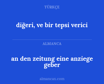 diğeri, ve bir tepsi verici - an den zeitung eine anziege geber