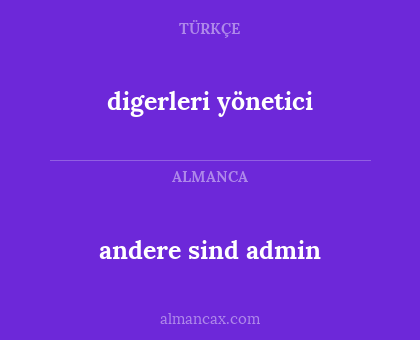 andere sind admin - digerleri yönetici
