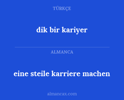 dik bir kariyer - eine steile karriere machen