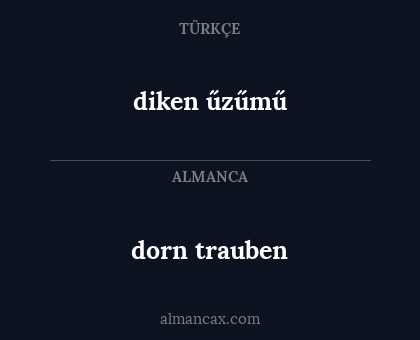 dorn trauben - diken űzűmű