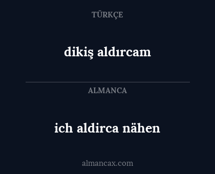 ich aldirca nähen - dikiş aldırcam