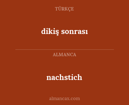 dikiş sonrası - nachstich