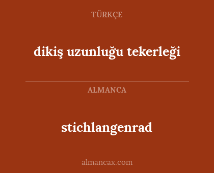 stichlangenrad - dikiş uzunluğu tekerleği