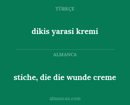 stiche, die die wunde creme - dikis yarasi kremi