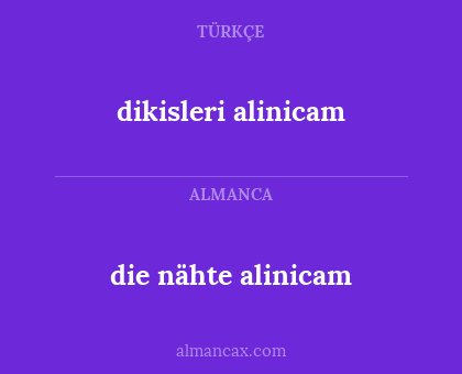 die nähte alinicam - dikisleri alinicam