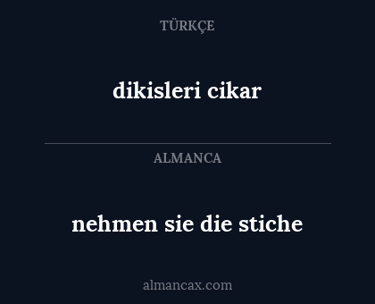 dikisleri cikar - nehmen sie die stiche