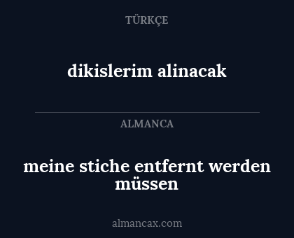 meine stiche entfernt werden müssen - dikislerim alinacak