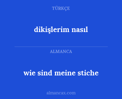 dikişlerim nasıl - wie sind meine stiche