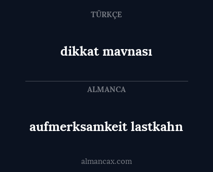 dikkat mavnası - aufmerksamkeit lastkahn